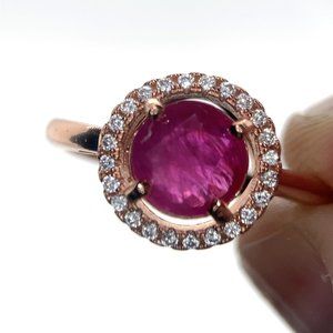 Jegdalek Ruby 1.00ct Rose Gold Solid Silver Ring